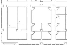 Image of a partial floor plan showing hallways and offices